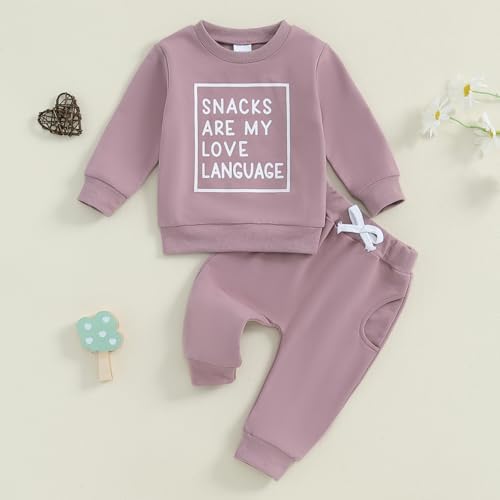 Funny Toddler Girl Clothes Unique Letter Solid Set