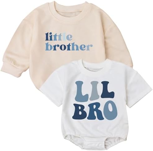 Perfect 2-Piece Baby Boy Romper Set Adorable Little Bro Outfit