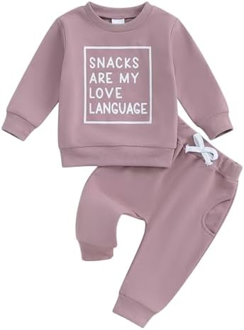 Funny Toddler Girl Clothes Unique Letter Solid Set