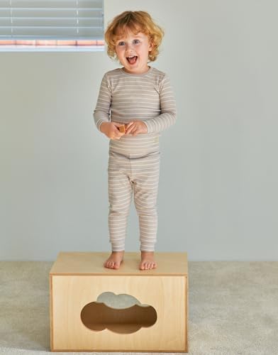 Moimoln 12M-8Y Ribbed Stripe Pajamas for Boys