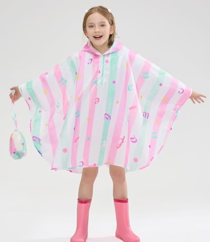 WAWSAM Lightweight Toddler Rain Poncho Reusable Waterproof jacket