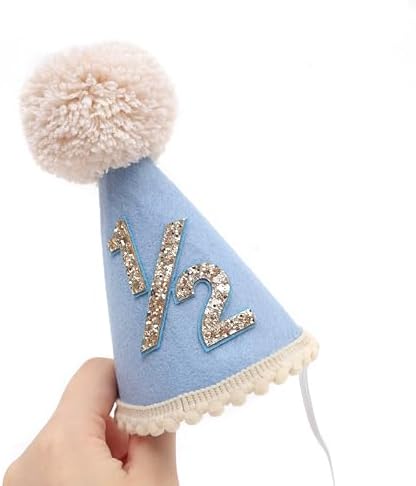 Half Birthday Cone Hat for Babies