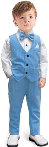 Yilaku Boys Suits Stylish Toddler Outfit with Vest Shirt Pants More