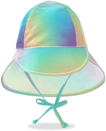 Adjustable Pastel Gradient Rainbow Unisex Toddler Bucket Hat for Summer