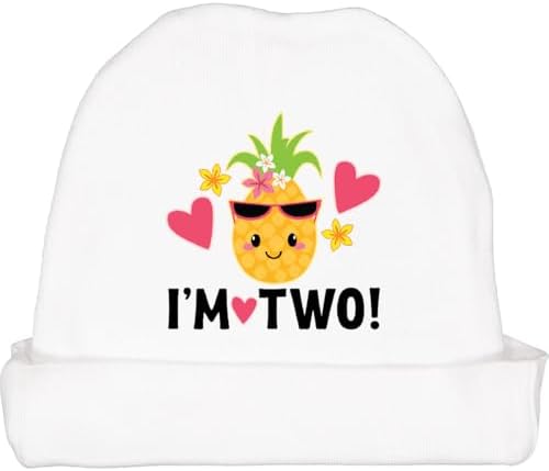 Inktastic 2nd Birthday Pineapple Baby Beanie Hat for Girls