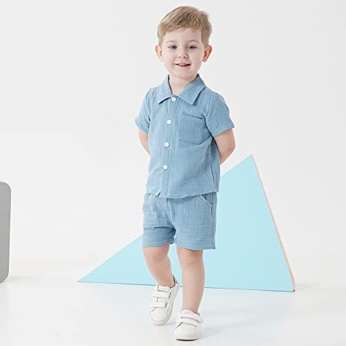 Renotemy Dinosaur-Themed Toddler Boys Cotton Outfit for Summer