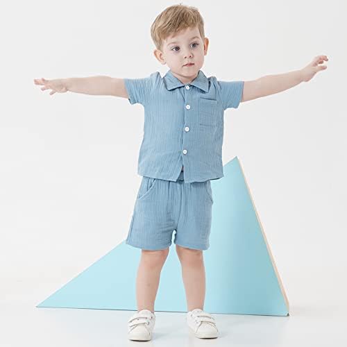 Renotemy Dinosaur-Themed Toddler Boys Cotton Outfit for Summer