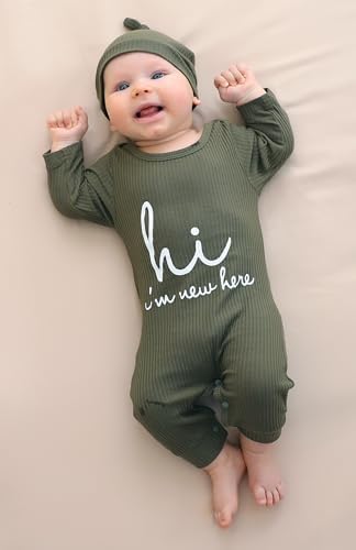 Hikido Newborn Baby Romper with Hat and Gloves 0-3 Months