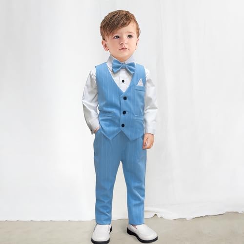 Yilaku Boys Suits Stylish Toddler Outfit with Vest Shirt Pants More