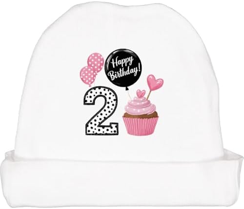 inktastic 2nd Birthday Girl Cupcake Baby Beanie Hat 2 years