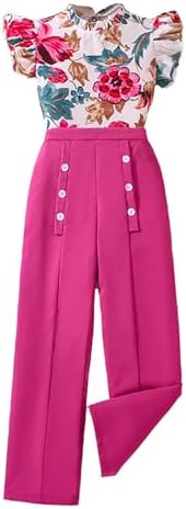 Moonker Girls Print Top Pants Set Toddler Summer Clothes