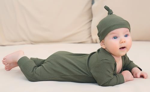 Hikido Newborn Baby Romper with Hat and Gloves 0-3 Months