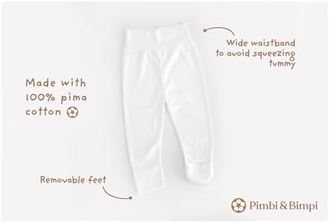 PimbiBimpi Premium Pima Cotton Unisex Baby Pants - Soft Stretchy and Comfortable