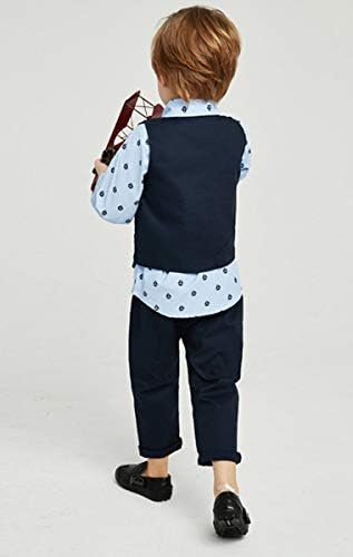 Boys 4-Piece Set with vest shirt bowtie and pants