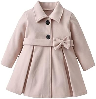 Thick wool blend winter jacket for toddler girls