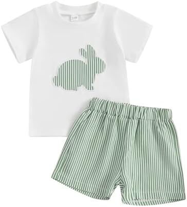 Lamuusaa Easter Toddler Boys Plaid Stripe Set