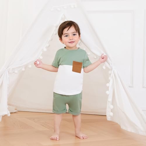 LIOMENGZI Toddler Boy Summer T-Shirt Shorts Set