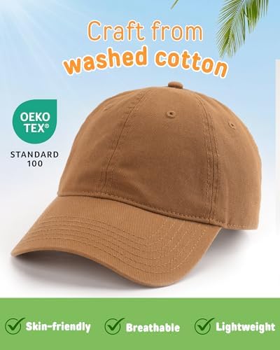 FURTALK Toddler Baseball Hat Kids Boys Adjustable Washed Cotton Baseball Cap with Ponytail