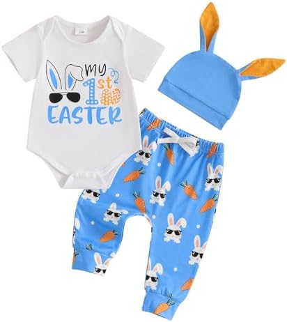 My First Easter Baby Boy Outfit Happy Little Hun