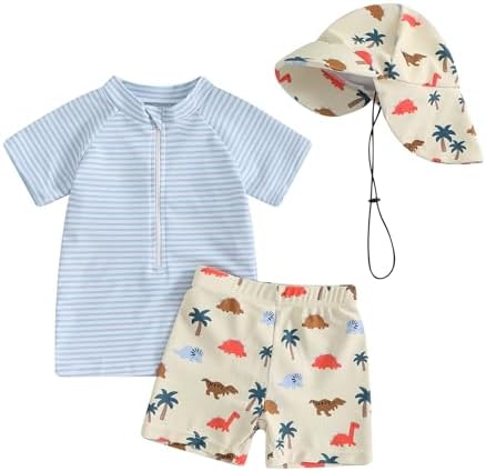 DuAnyozu Baby Boys 3-Piece Rash Guard Swim Set