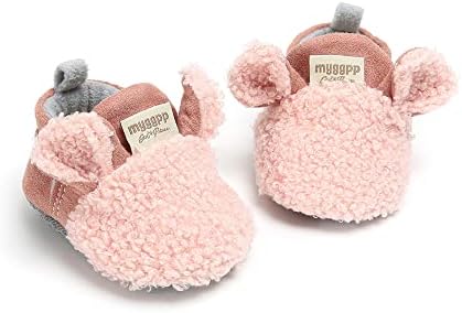 GDSDYM Baby Booties Cozy Fleece Slippers Soft Baby Shoes with Gripper Soles