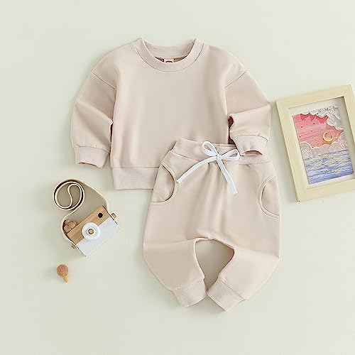 Tiaham Unisex Baby Clothes 2 Piece Sweatshirt Pant Set