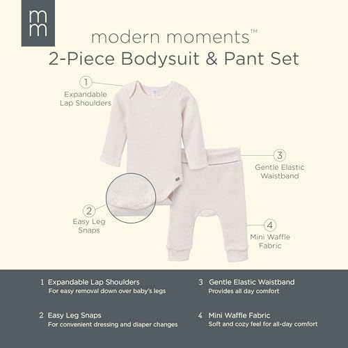 Cozy Oatmeal Bodysuit Pant Set for Baby