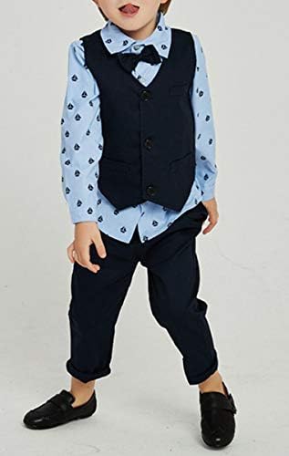 Boys 4-Piece Set with vest shirt bowtie and pants