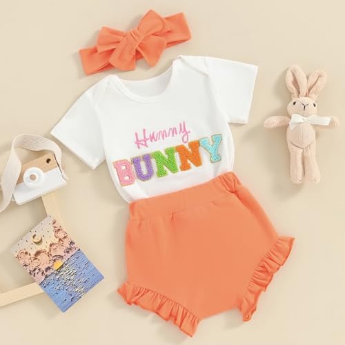 Fernvia Baby Girl Rabbit Print Romper Set