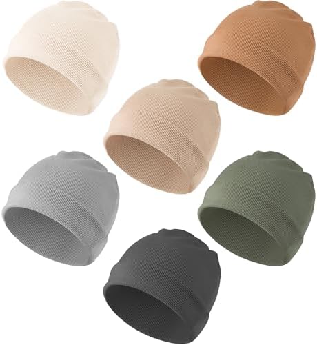 Konssy 6 Pack Baby Beanie Hats for Unisex