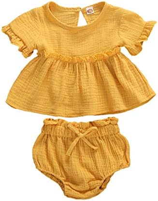 Perfect Summer Outfit for Newborn - Ruffled Solid Set