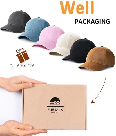 FURTALK Toddler Baseball Hat Kids Boys Adjustable Washed Cotton Baseball Cap with Ponytail