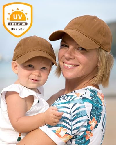 FURTALK Toddler Baseball Hat Kids Boys Adjustable Washed Cotton Baseball Cap with Ponytail