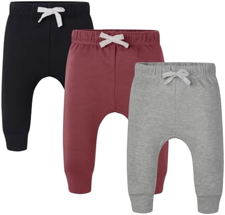 3-Piece Tapered Jogger Pants for Babies Comfortable Durable
