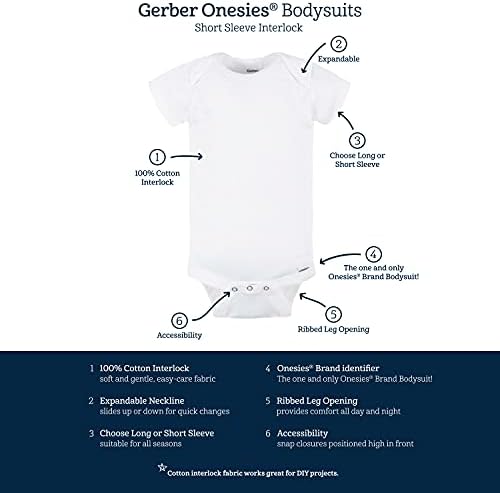 Gerber 5-Pack Solid Onesie Bodysuits Perfect for Little Ones