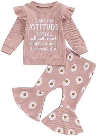 Brvxia Flared Pants Set for Baby Girls Fall Outfits and Gifts