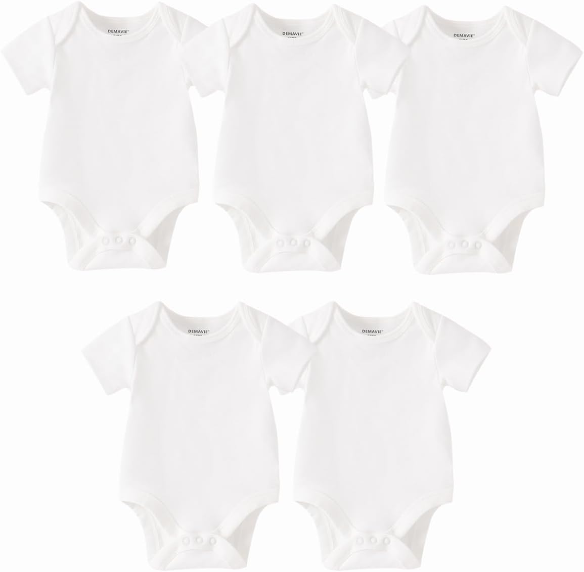 Black White 5-Pack Bodysuits for Infants