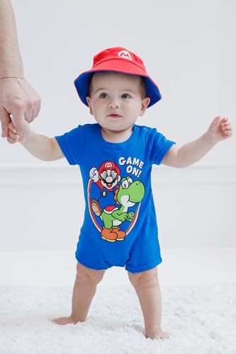 Super Mario Mario Yoshi Romper Sun Hat
