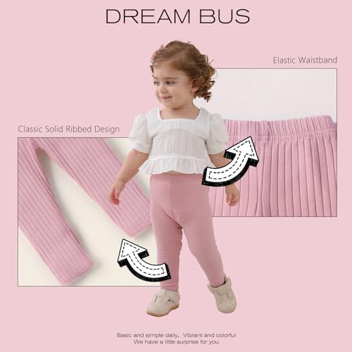 DREAM BUS 5 Pack Toddler Girl Cotton Joggers