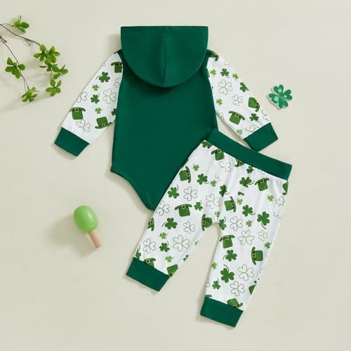 BemeyourBBs First St Patricks Day Baby Boy Outfit shamrock romper and pants set
