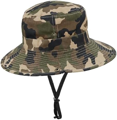 OvoY Toddler Sun Hat Bucket Boys Camouflage Fishman Cap Packable