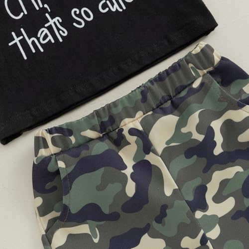 WDEHOW Trendy Toddler Kids Baby Boy Summer Outfits - 1T to 5T Camouflage Sets