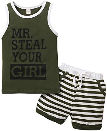 One Opening Baby Boys Tank Tops Shorts Set for Summer