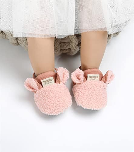 GDSDYM Baby Booties Cozy Fleece Slippers Soft Baby Shoes with Gripper Soles