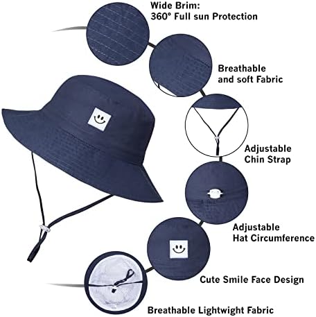 MaxNova Baby Sun Hat Smile Face UPF 50 Toddler Bucket Hat