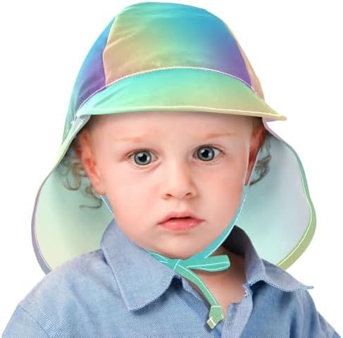 Adjustable Pastel Gradient Rainbow Unisex Toddler Bucket Hat for Summer