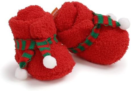 Stylish Cartoon Fleece Slippers Cozy Winter Booties for Babies