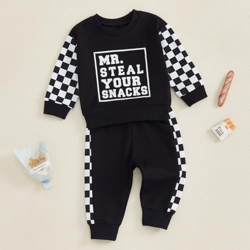 BeQeuewll Toddler Fall Winter 2-Piece Sweatsuit Set