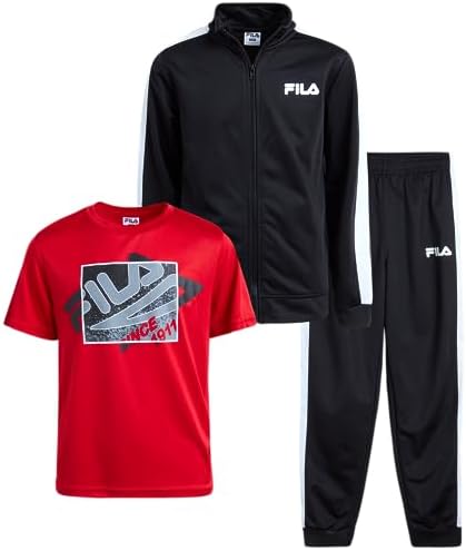 FILA Boys Athletic Tracksuit Set - 3-Piece Collection for Kids