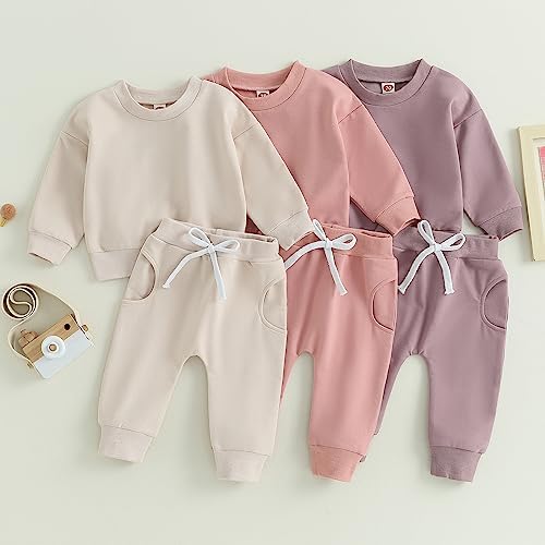 Tiaham Unisex Baby Clothes 2 Piece Sweatshirt Pant Set